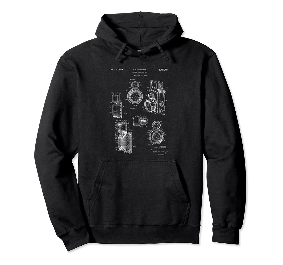 Camera Lenses Accessories Patent Art Hoodie - Streetwear Style Men Women