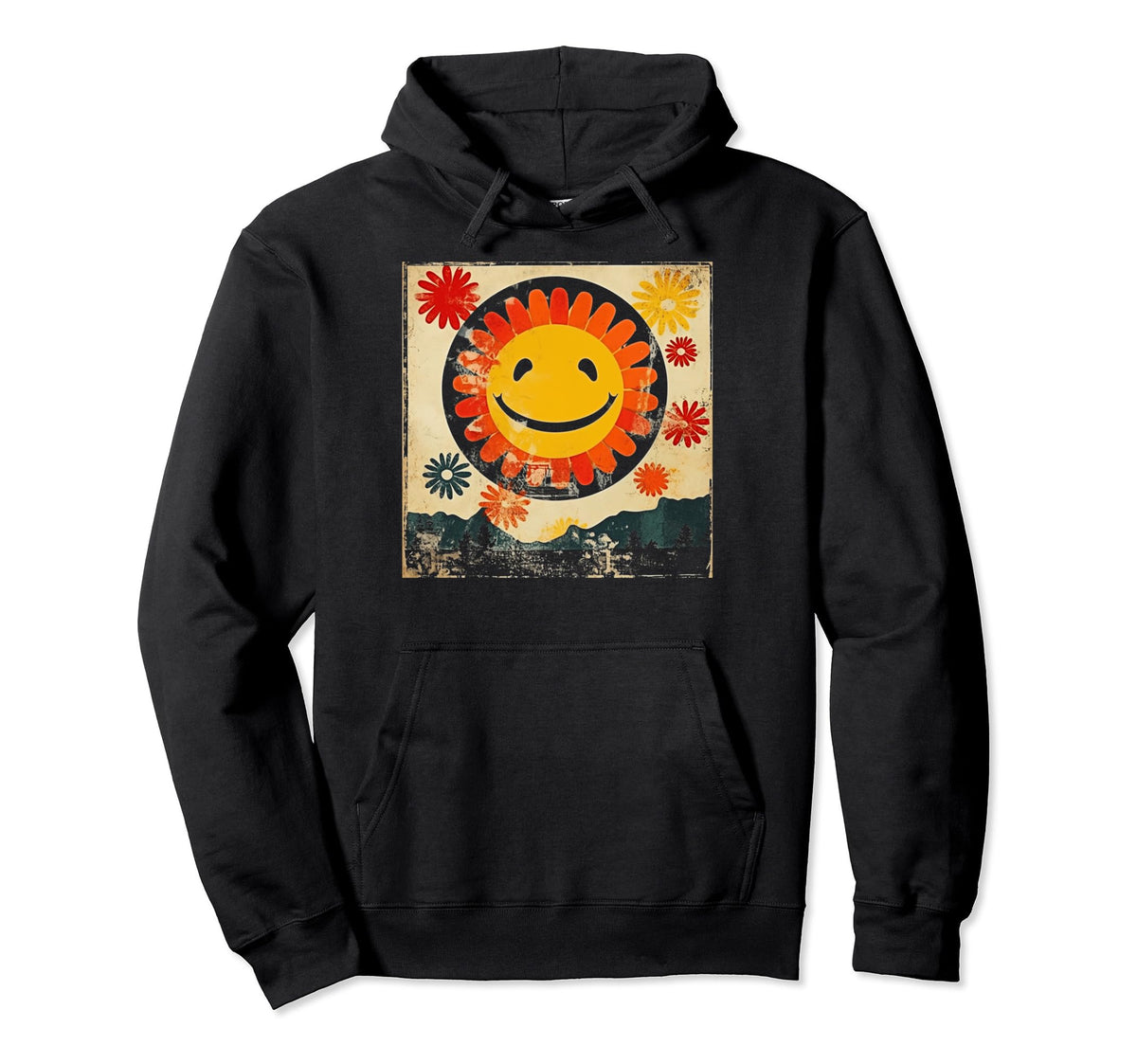Sun Boho Groovy Sunshine Grunge 24 Hoodie - Casual Everyday Wear Men Women
