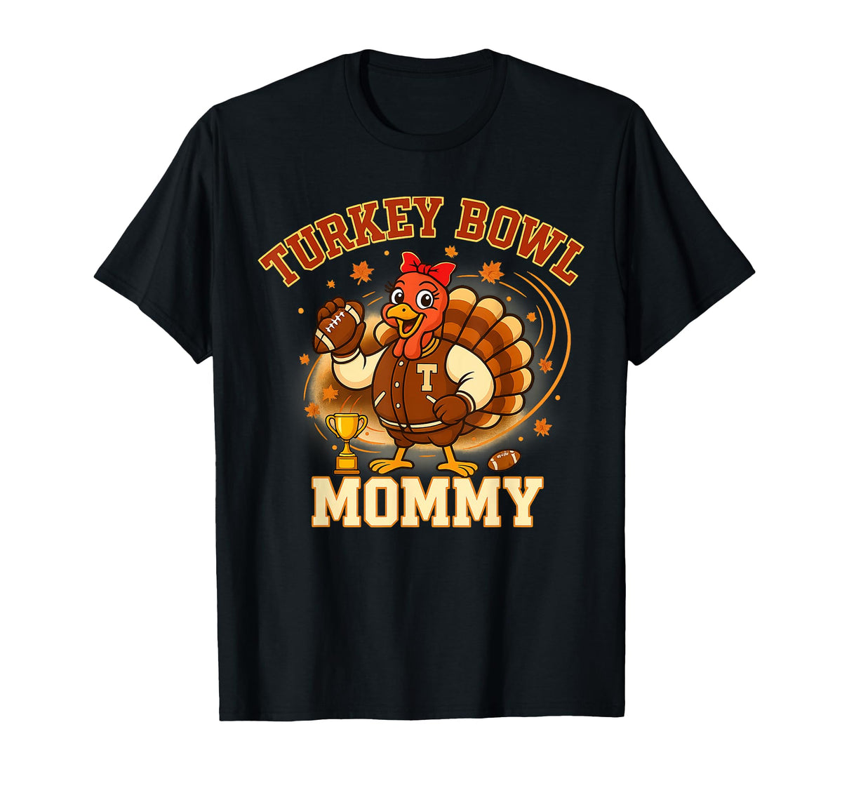 Thanksgiving Football Mom Fall Family T-Shirt - Novelty Apparel for Adults