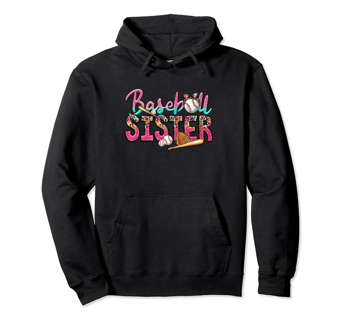 Baseball Sister Funny Sporty Hoodie - Trendy Graphic Men Women