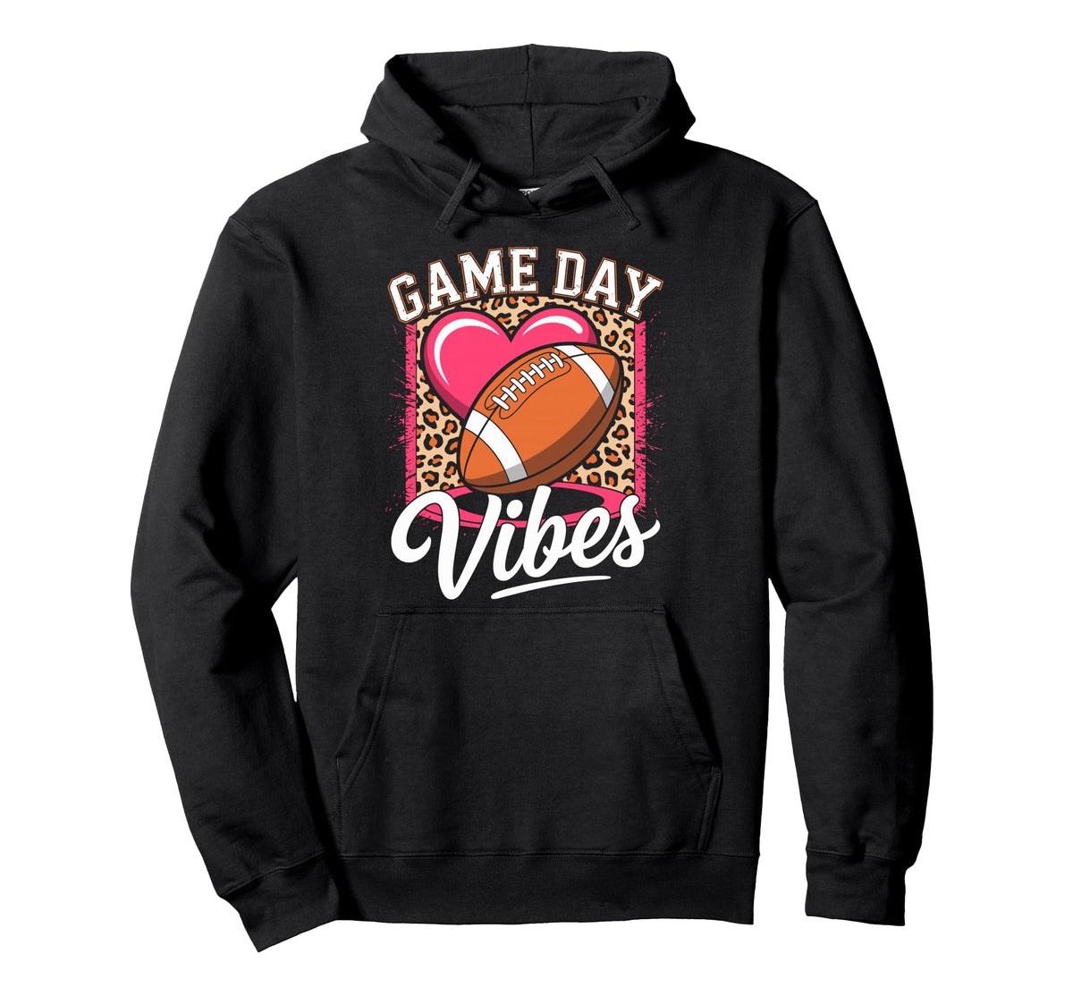 Game Day Vibes Football Ball Players Hoodie - Unique Graphic for Adults