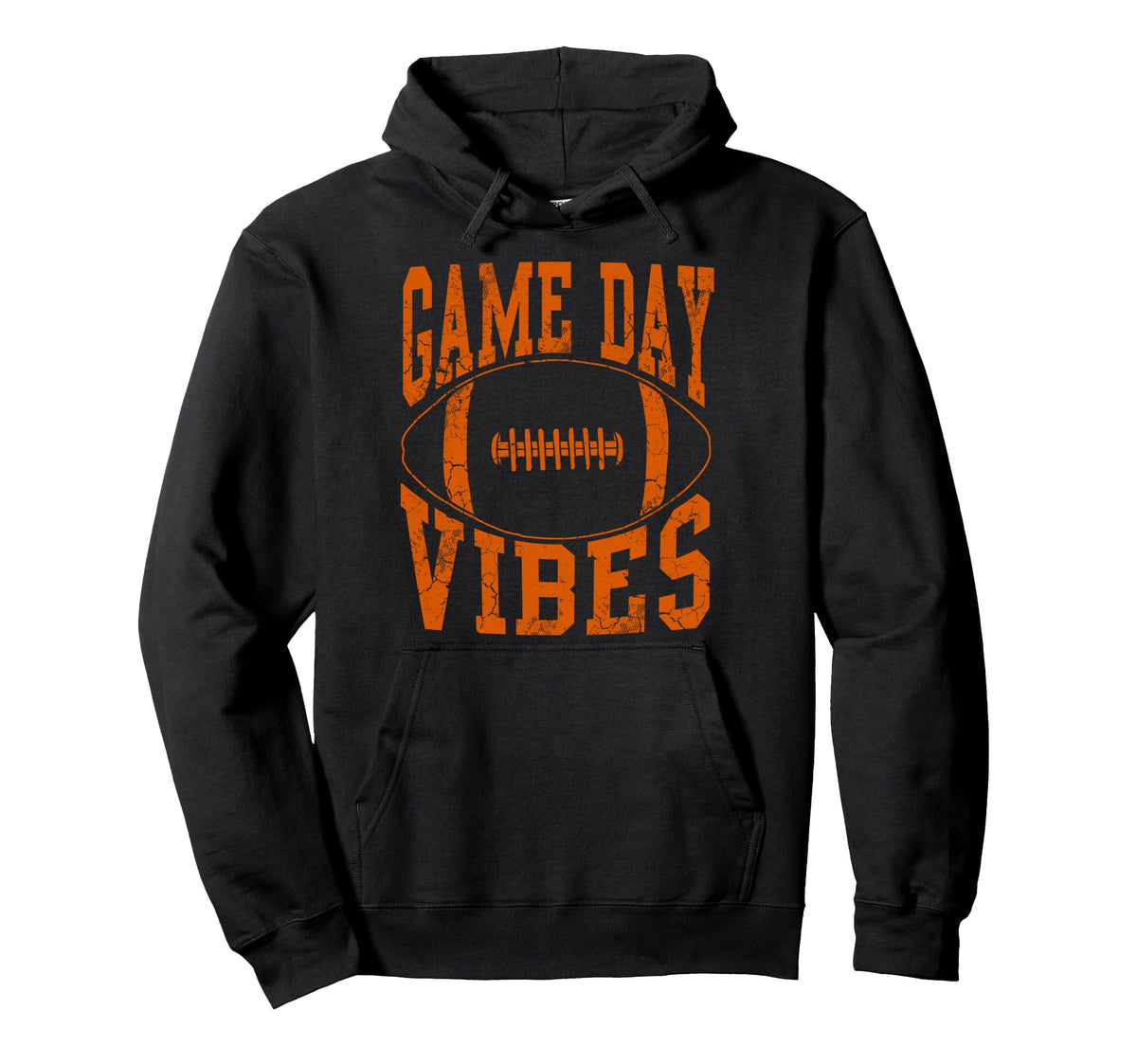 Game Day Vibes Orange Football Hoodie - Fun Novelty Design Men Women