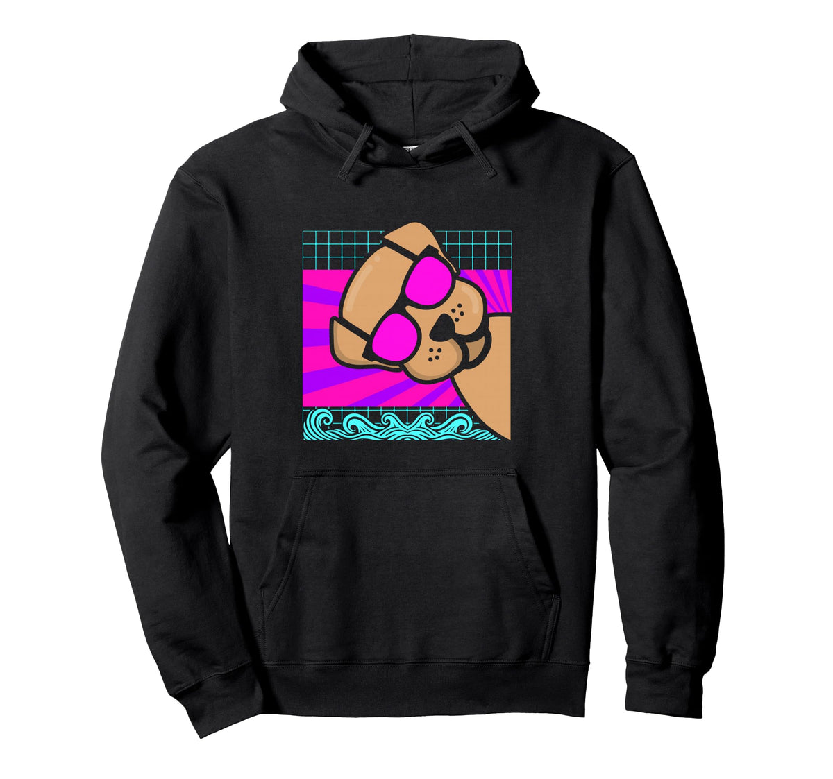 Aesthetic Vaporwave Outfits Dog Vaporwave Hoodie - Minimalist Print Unisex