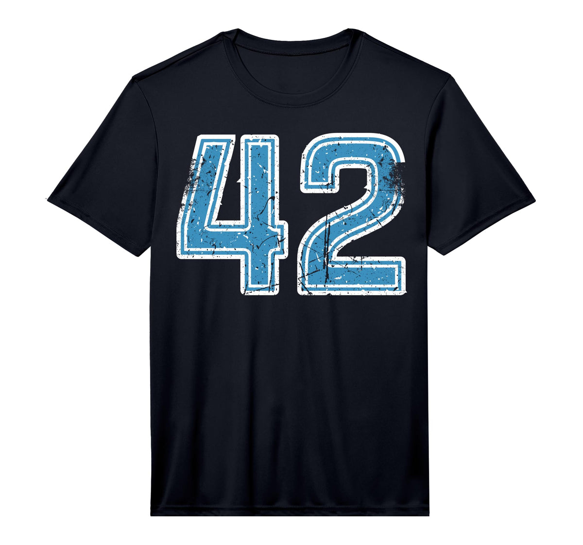 Blue Sport Team Number 42 T-Shirt - Casual Everyday Wear Men Women