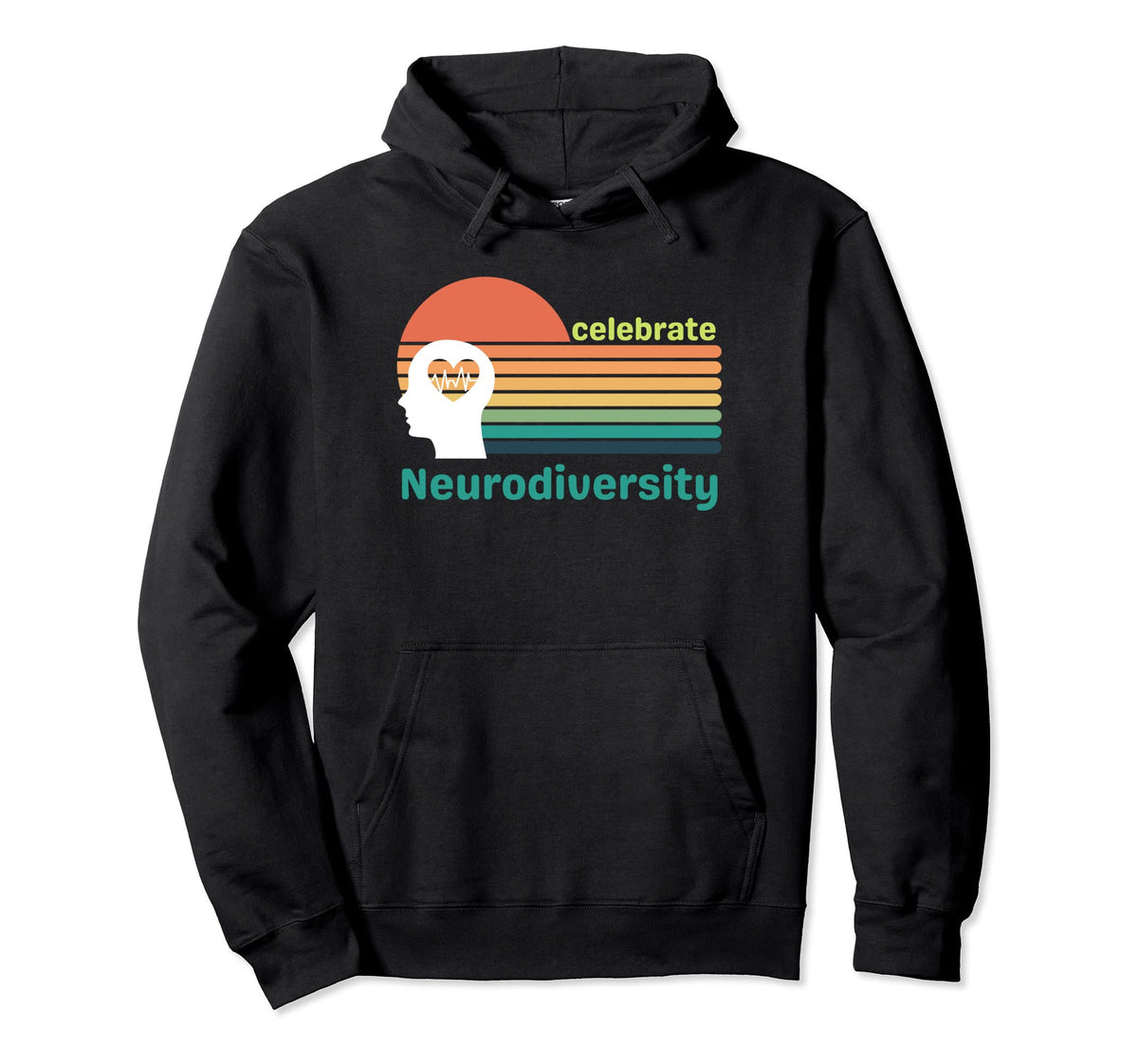Celebrate Neurodiversity Sunset Hoodie - Aesthetic Graphic Men Women