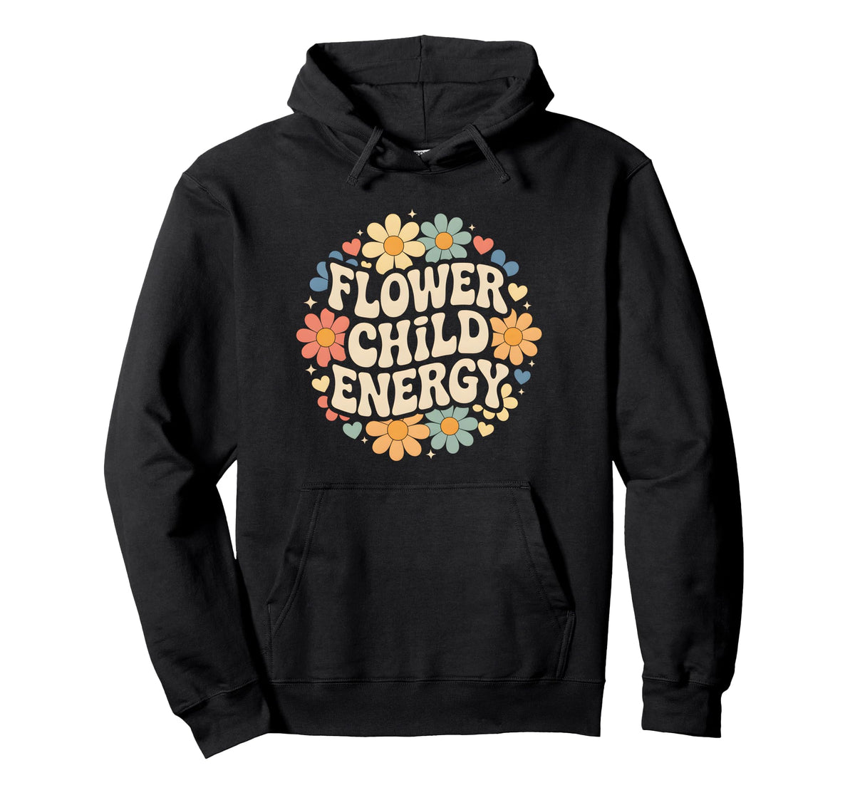 Flower Child Energy Daisy Floral Hoodie - Minimalist Print Men Women