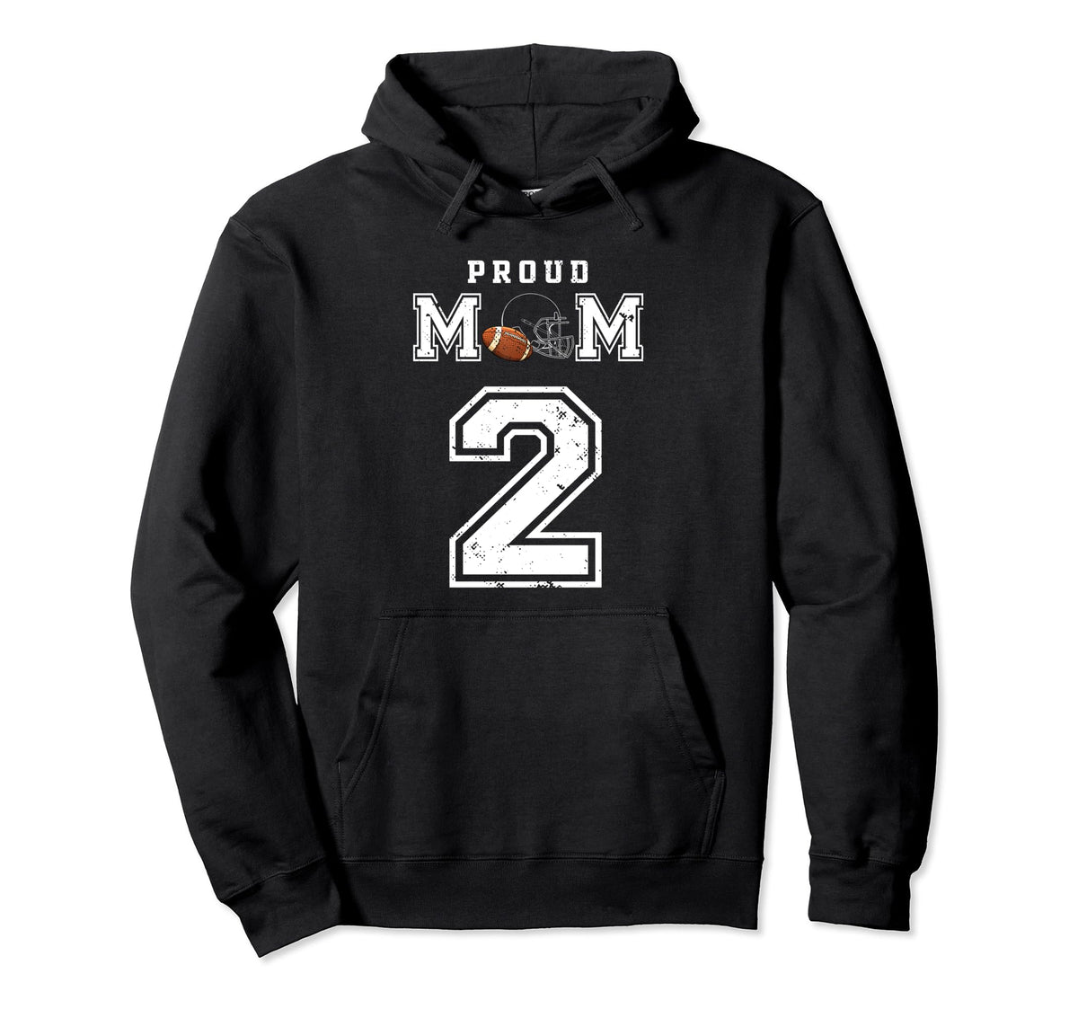 Proud Football Mom Number 2 Hoodie - Casual Everyday Wear Unisex