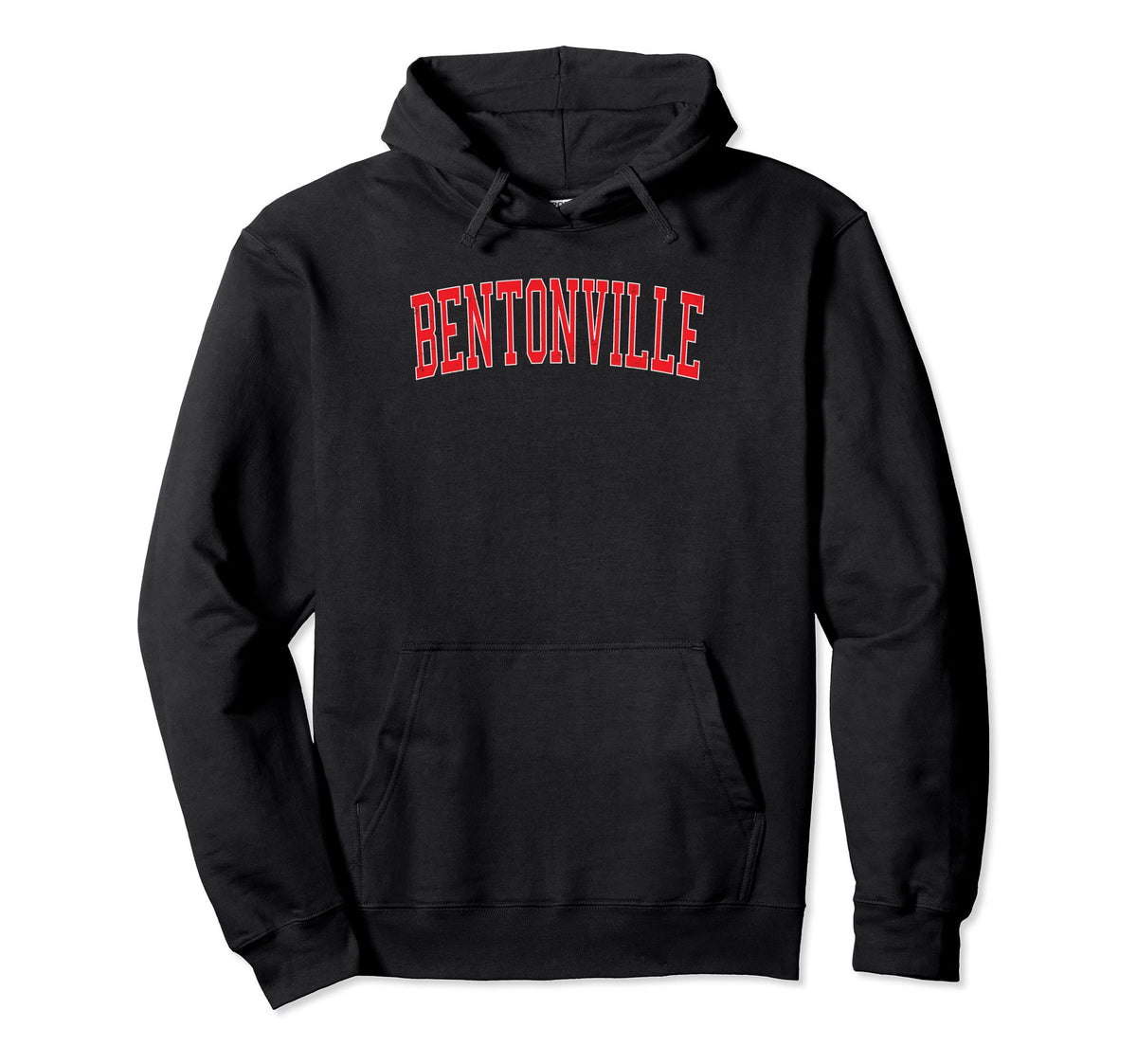 Bentonville Ar Varsity Red Text Hoodie - Streetwear Style Men Women