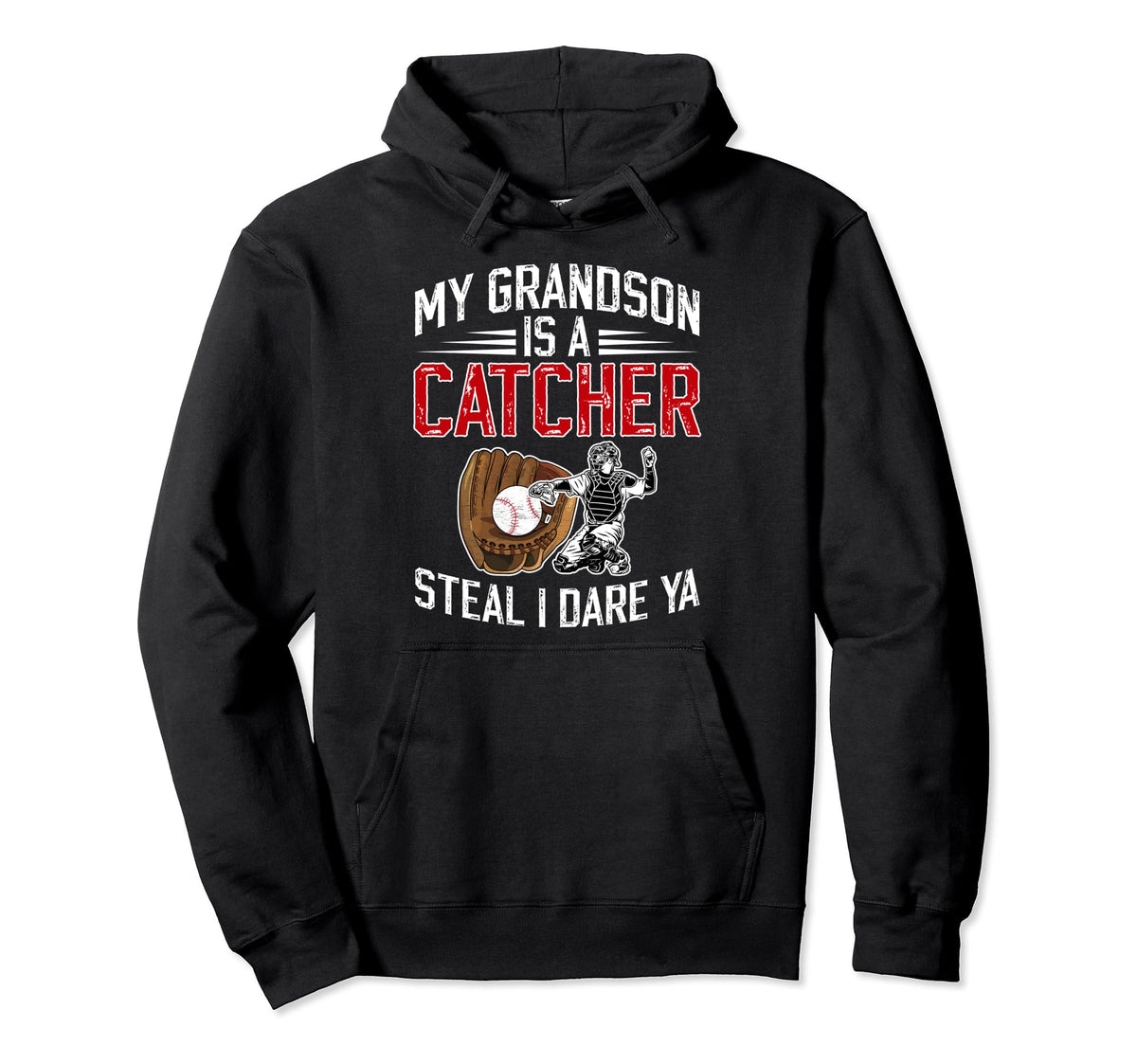 My Grandson Is Baseball Catcher Nana Hoodie - Fun Novelty Design Men Women