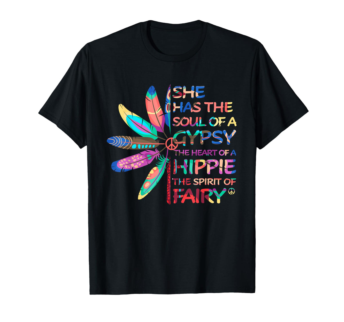 She Has Soul Gypsy Hippie Heart Funny T-Shirt - Custom Art Print Men Women