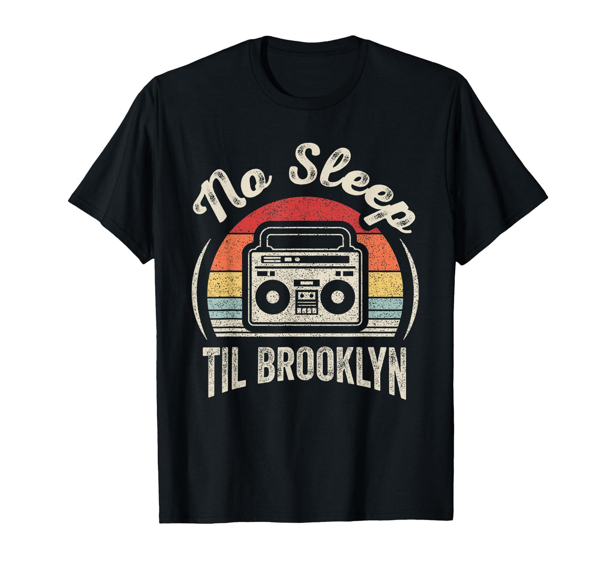 Boombox 80S 90S Music Lover Sunset T-Shirt - Casual Everyday Wear Unisex