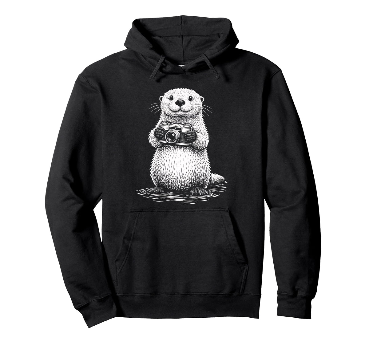 Sea Otter Photographer Camera Hoodie - Casual Everyday Wear Men Women