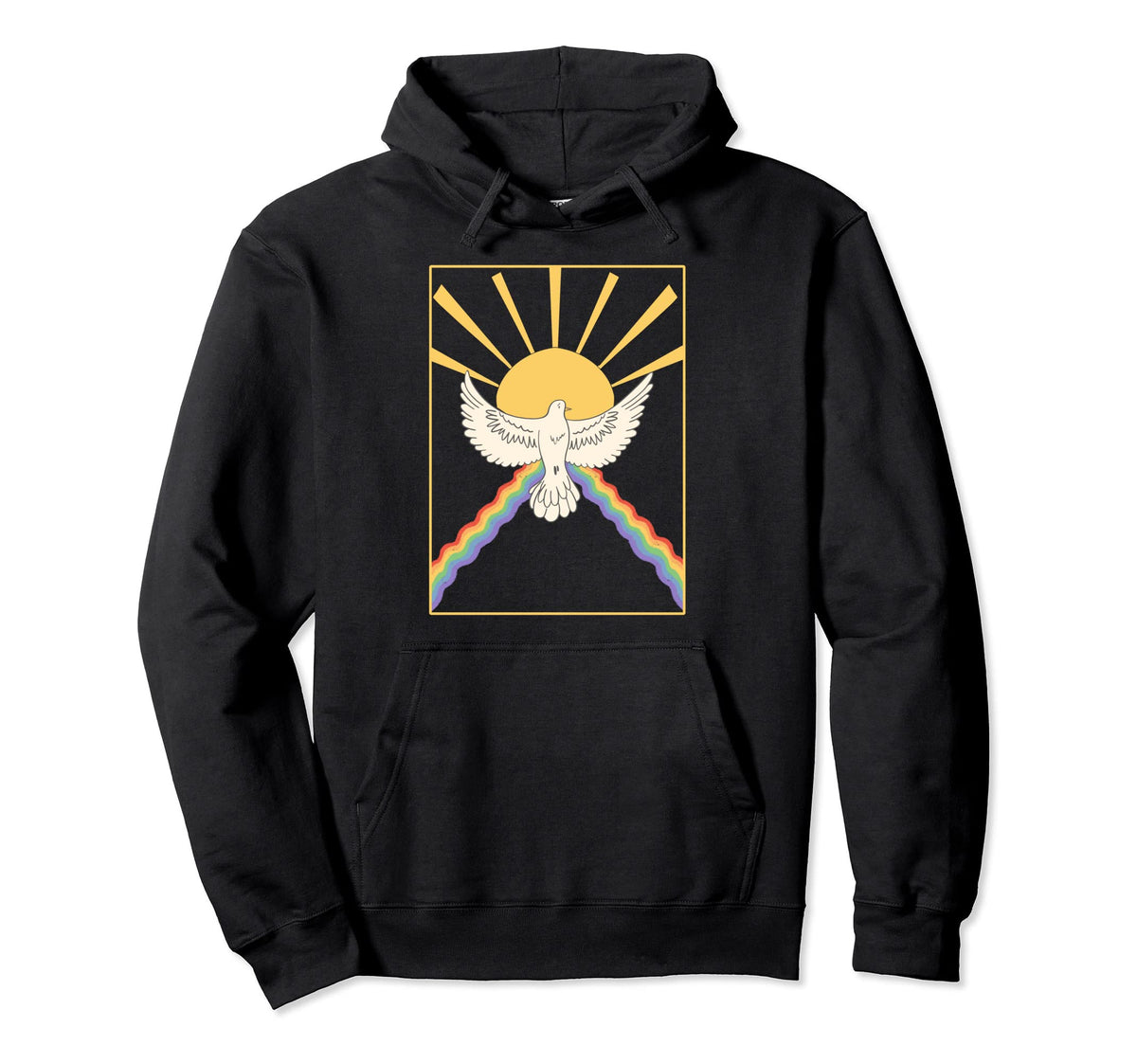 Holy Spirit Dove And Rainbow Hoodie - Casual Everyday Wear Unisex
