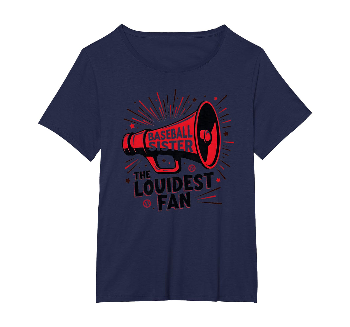 Baseball Sister Loudest Fan T-Shirt - Casual Everyday Wear for Adults