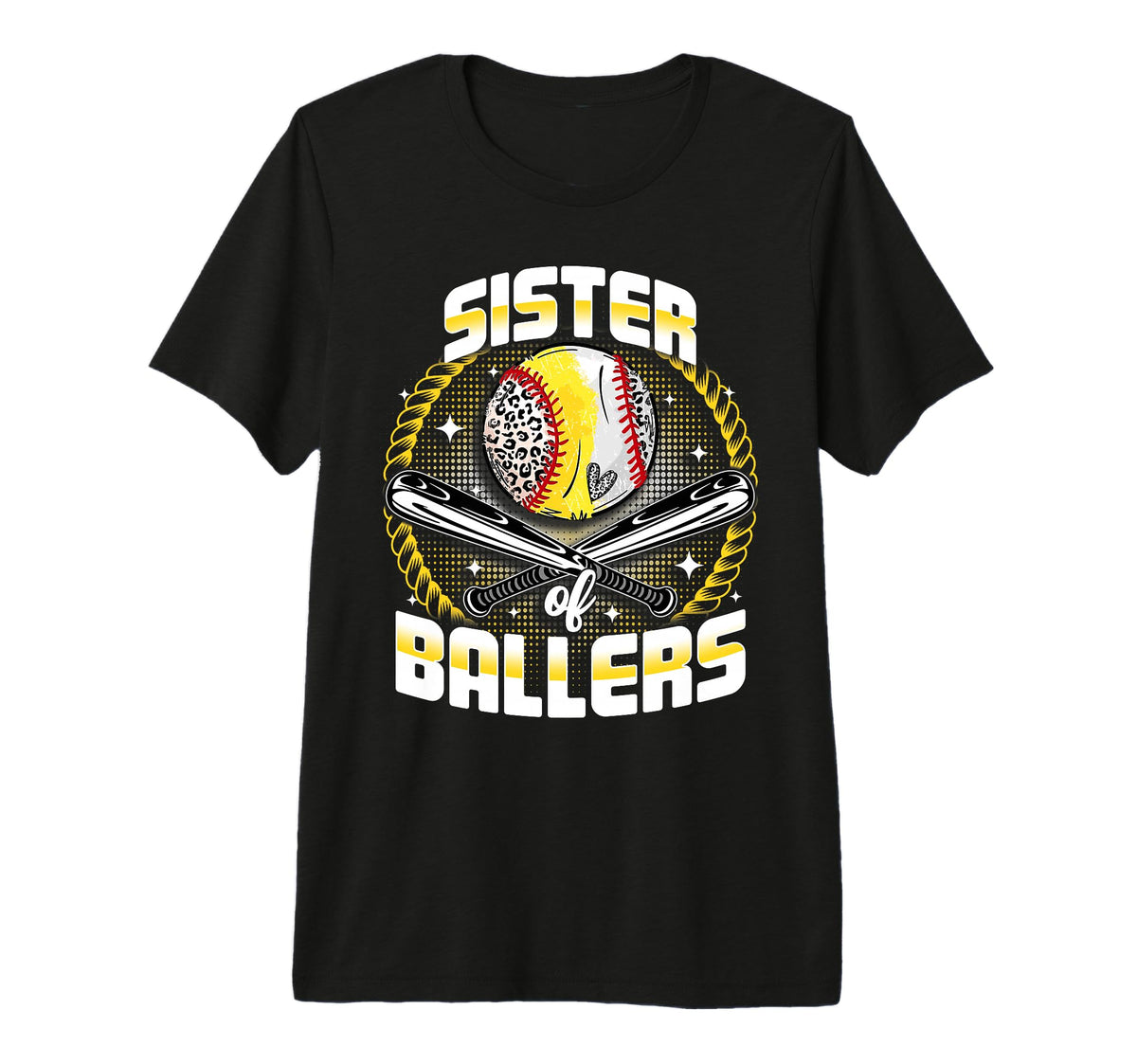 Baseball Softball Sister Ballers Mothers T-Shirt - Graphic Print Men Women