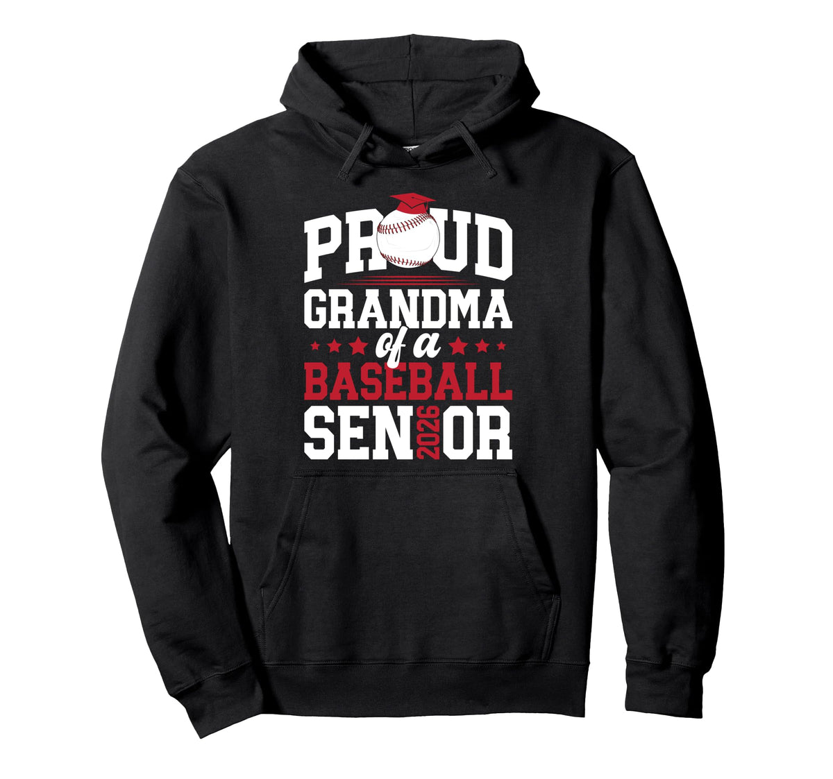 Proud Grandma Baseball Senior Grandma Hoodie - Unique Graphic Men Women