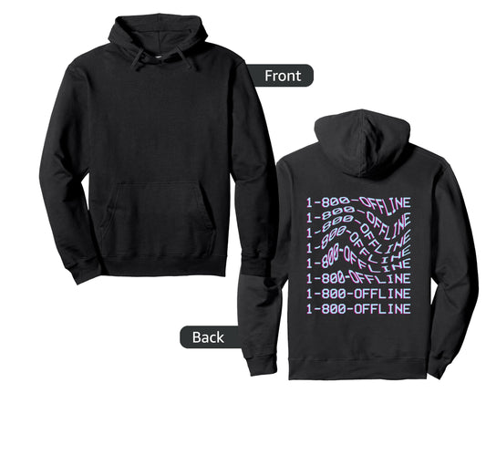 1 800 Offline Vaporwave Aesthetic Hoodie - Graphic Print for Adults
