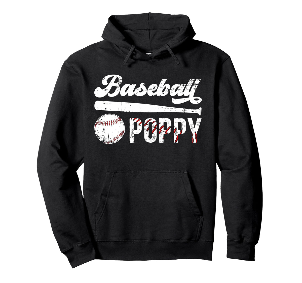 Baseball Poppy Grandpa Poppy Baseball Hoodie - Novelty Apparel Unisex