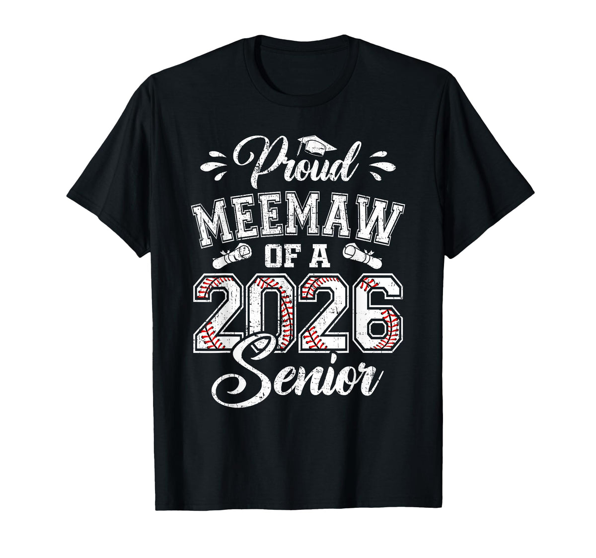 Proud Meemaw 2026 Senior Baseball T-Shirt - Aesthetic Graphic Men Women