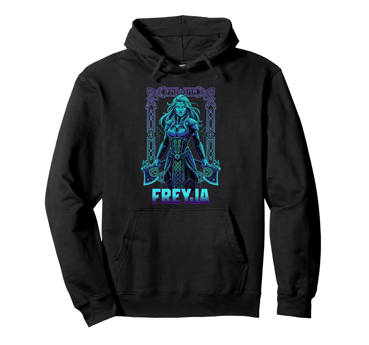 Vaporwave Freyja Viking Goddess Norse Hoodie - Casual Everyday Wear Unisex