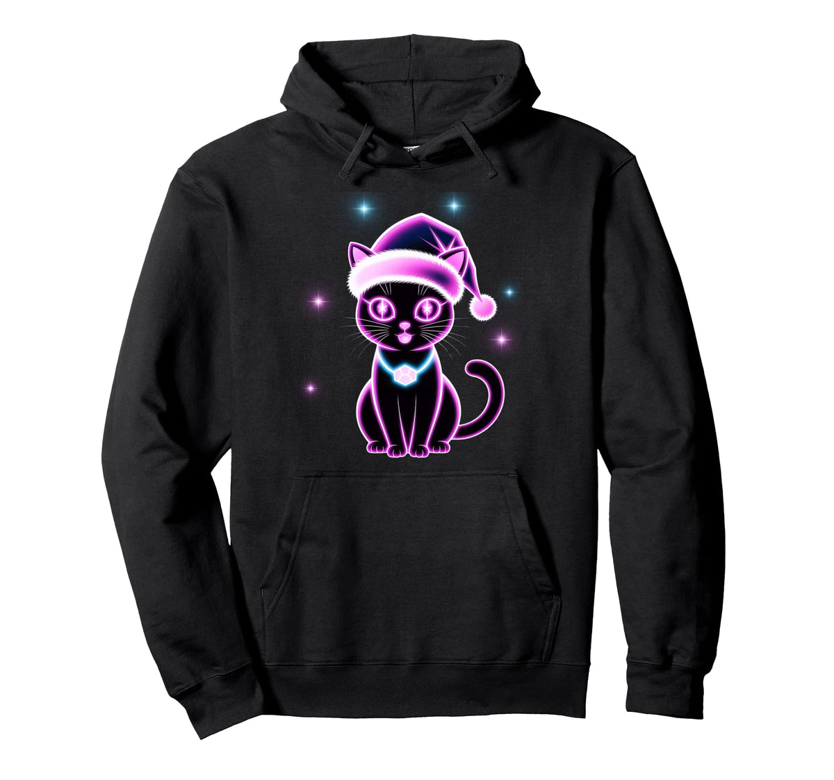 Kawaii Cozy Winter Cat Holiday Animal Hoodie - Fun Novelty Design Unisex