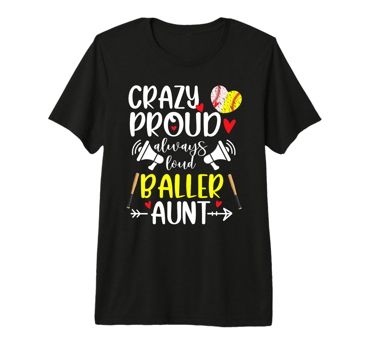 Crazy Proud Always Loud Softball T-Shirt - Streetwear Style Men Women