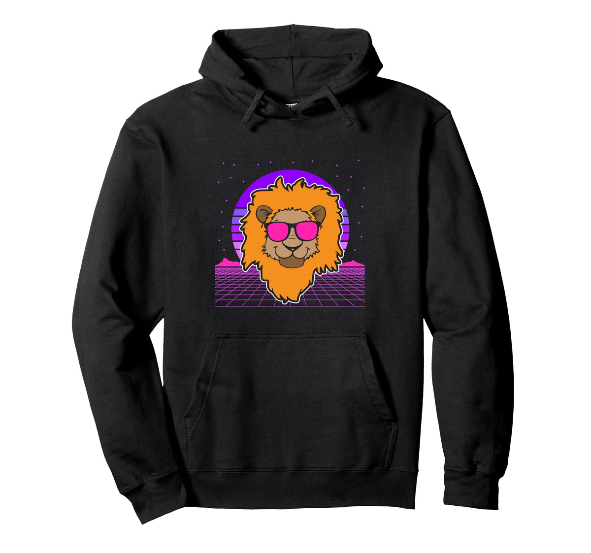Aesthetic Vaporwave Outfits Lion Hoodie - Casual Everyday Wear for Adults