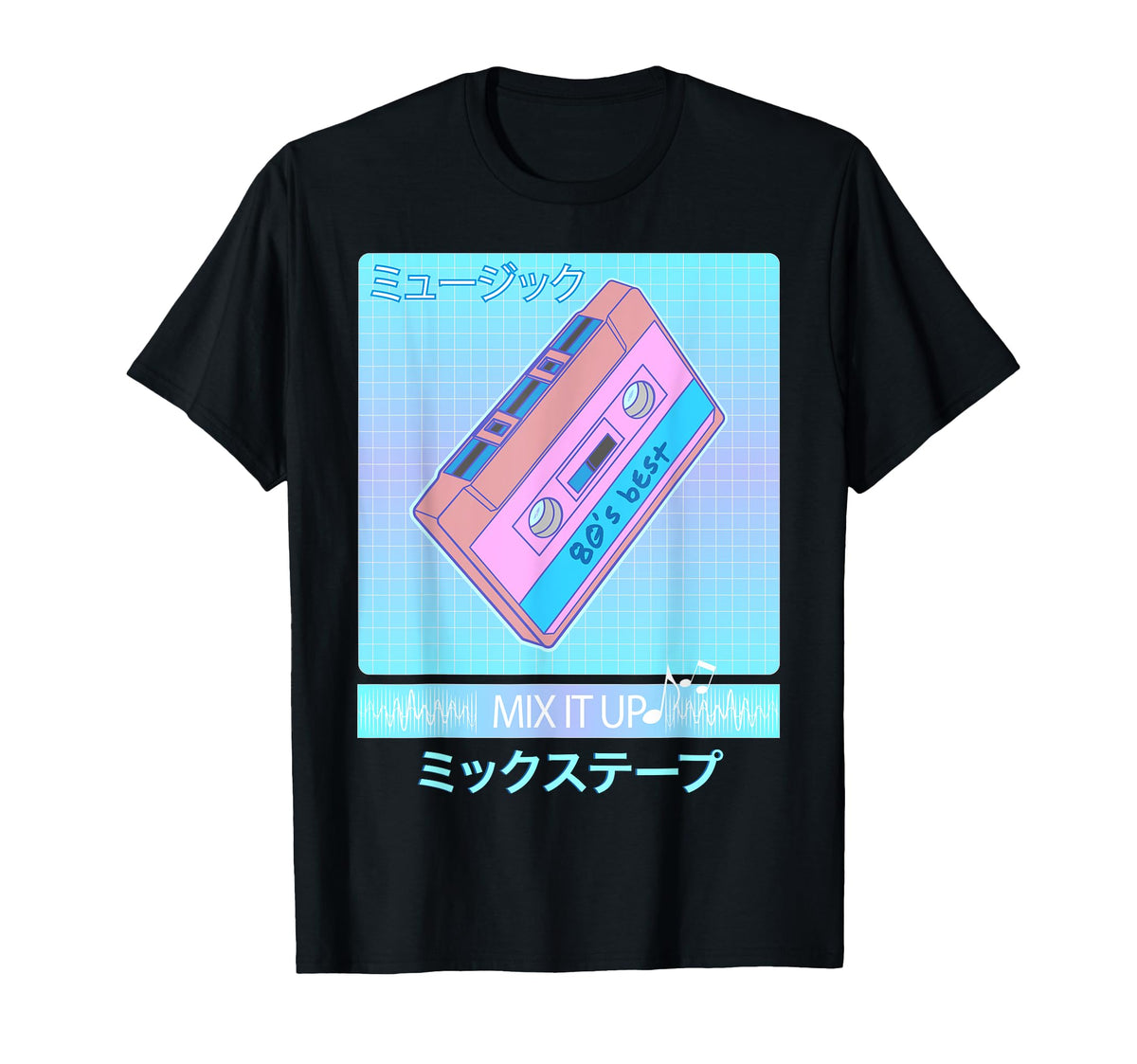 Mix Tape 80S Japanese Otaku Aesthetic T-Shirt - Unique Graphic Men Women