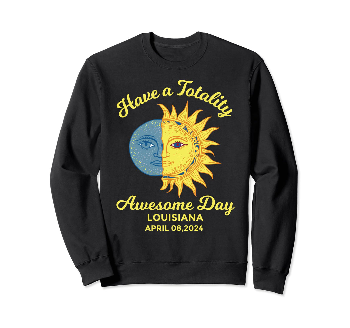 Total Solar Eclipse Louisiana April 8 Sweatshirt - Minimalist Print Unisex