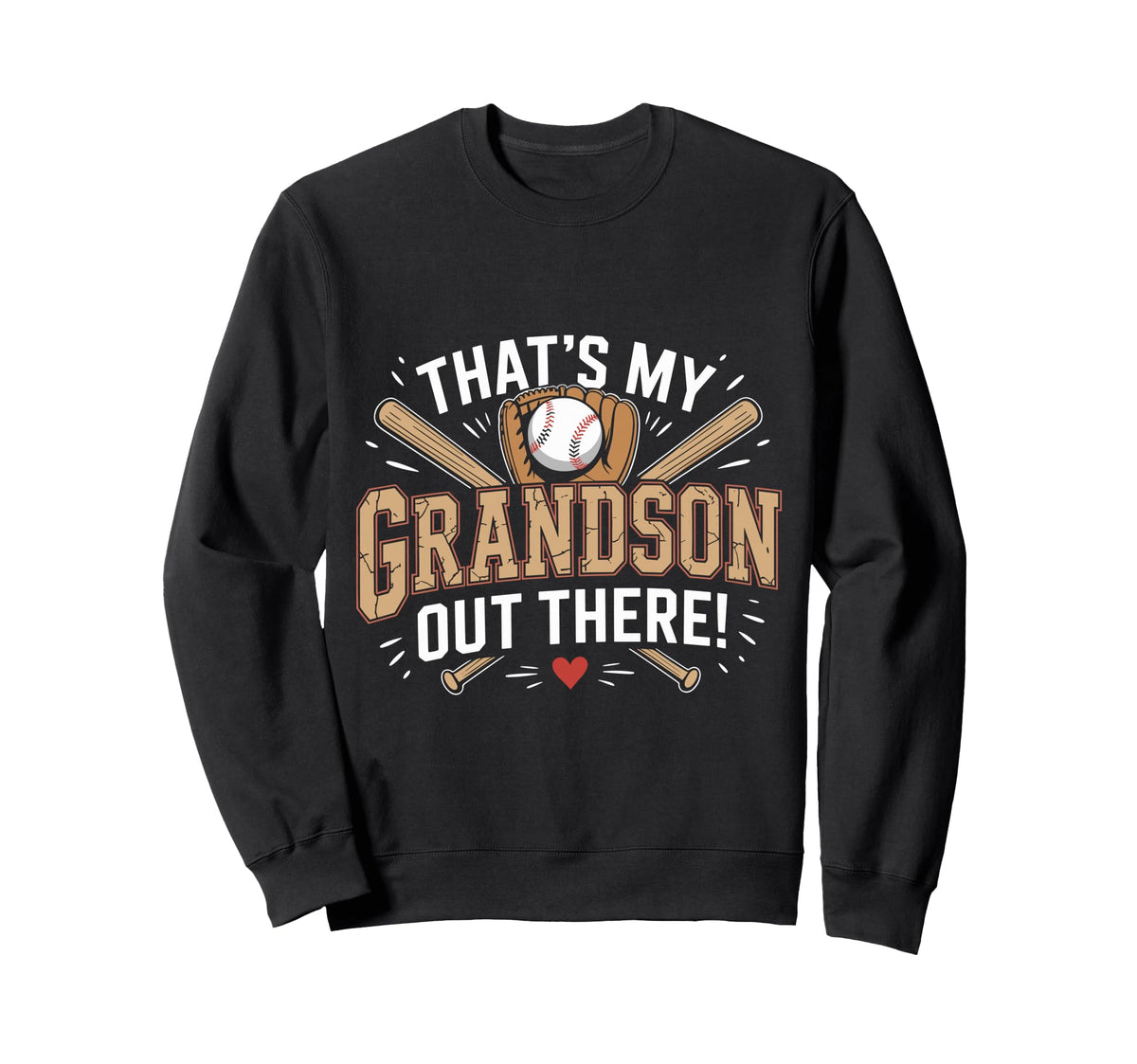 Funny Baseball Grandpa Proud Grandson Sweatshirt - Streetwear Style Unisex
