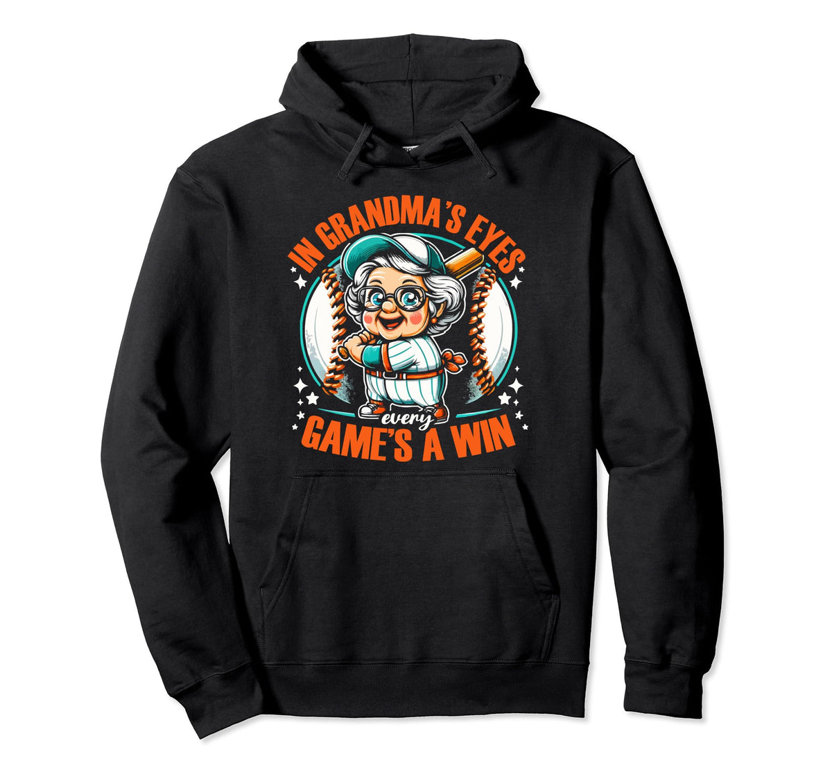 Baseball Grandma Grandmother Granny Hoodie - Novelty Apparel Men Women