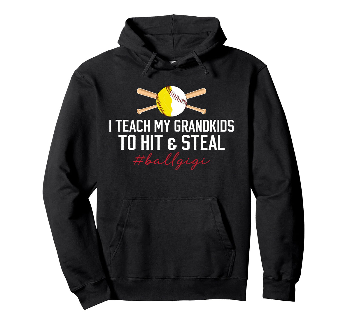 Ball Gigi Funny Baseball Softball Gigi Hoodie - Minimalist Print Men Women