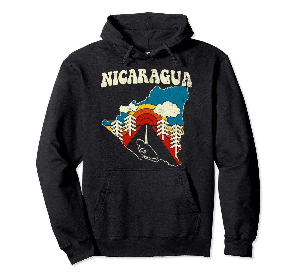 Nicaragua Nicaraguan Country Rainbow Hoodie - Novelty Apparel Men Women