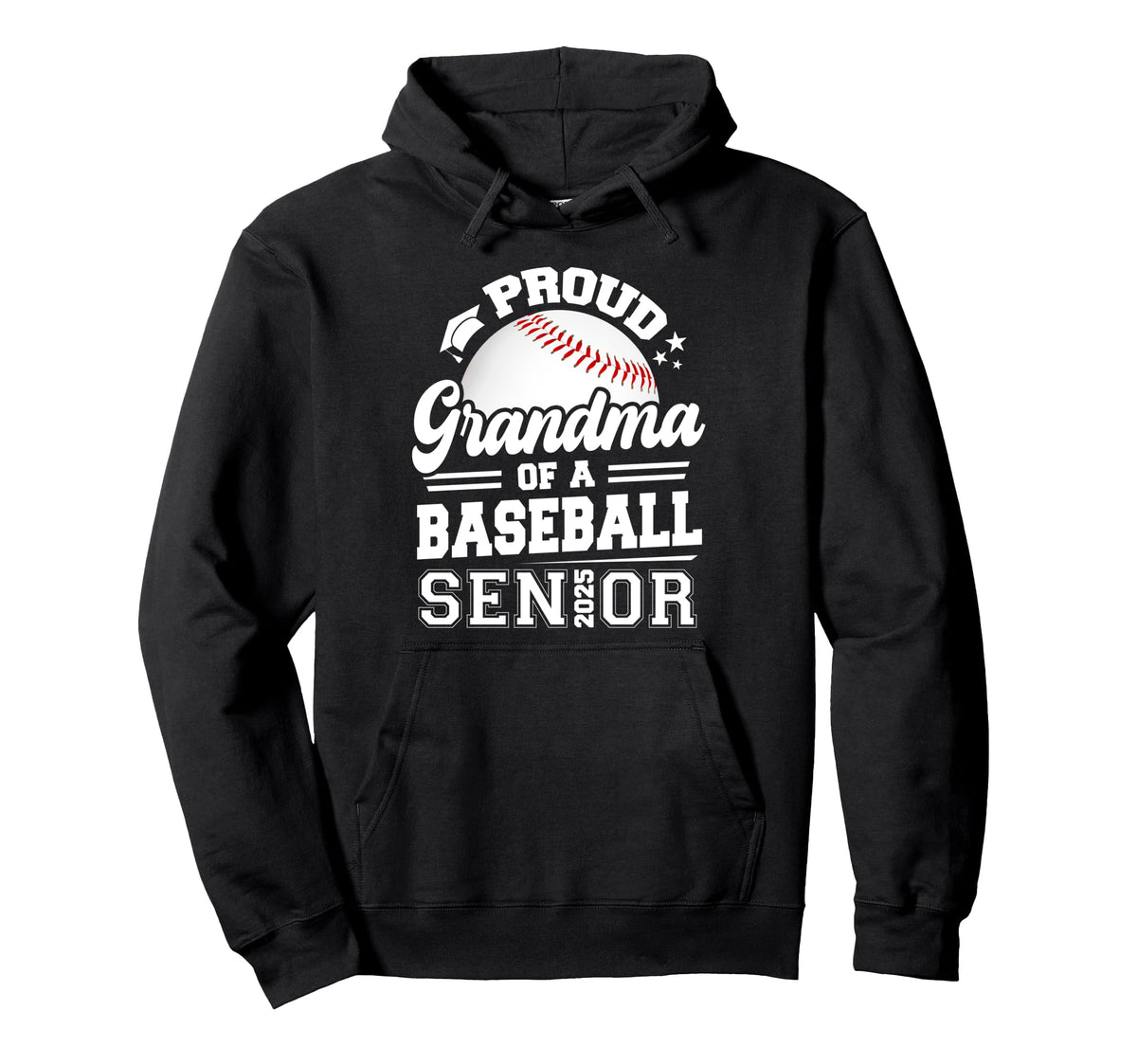 Proud Grandma Baseball Senior 2025 Graduate Hoodie - Trendy Graphic Unisex