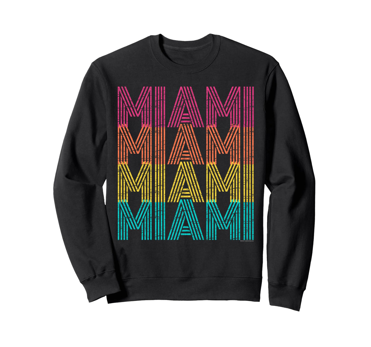 Miami Florida Rainbow Teen Sweatshirt - Casual Everyday Wear Men Women
