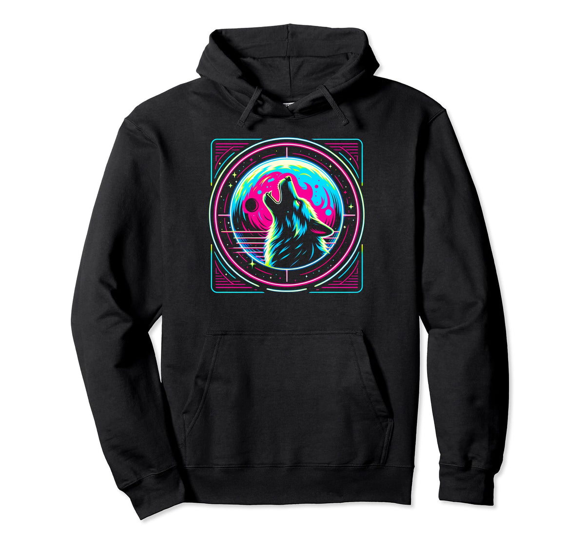 Therian Pride Month Moon Wolf Howl Furry Hoodie - Trendy Graphic Men Women