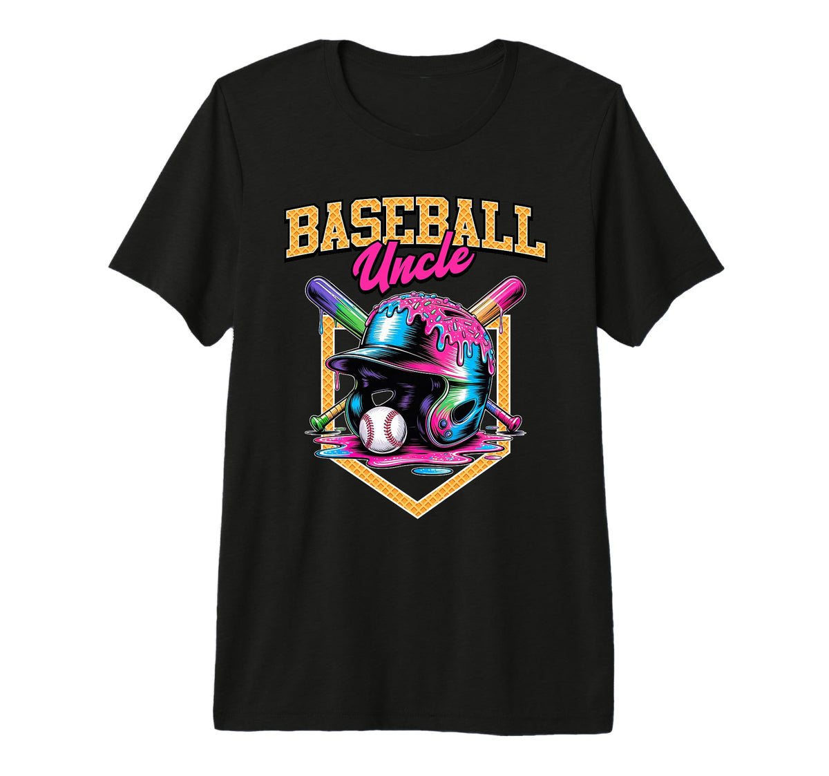 Mens Baseball Uncle Tie Dye Baseball T-Shirt - Streetwear Style Men Women