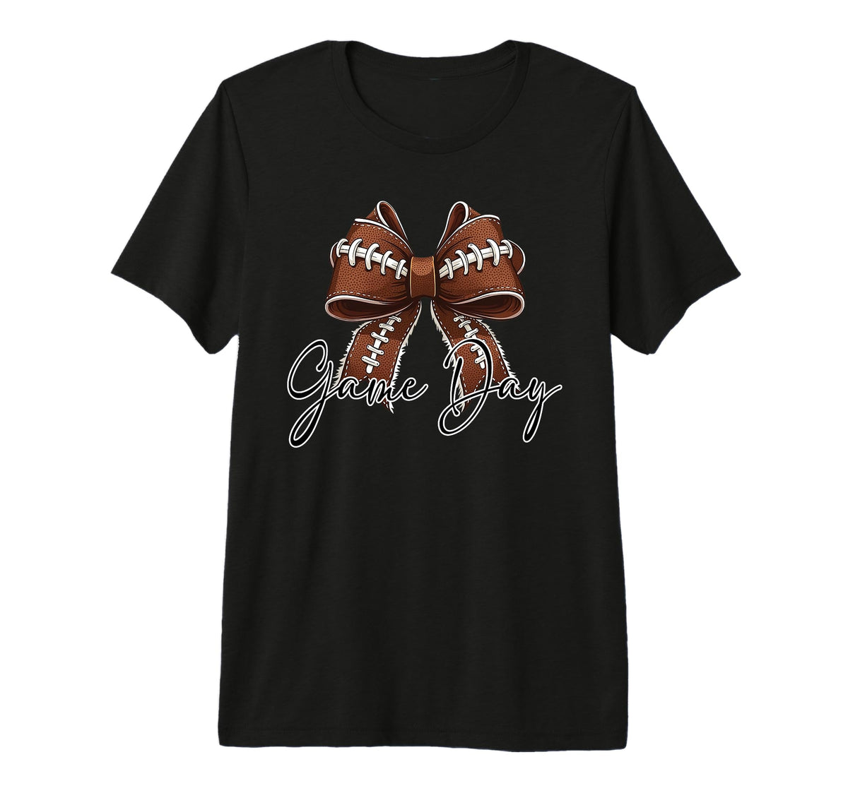 Game Day Football Bow Coquette Sports T-Shirt - Aesthetic Graphic Unisex