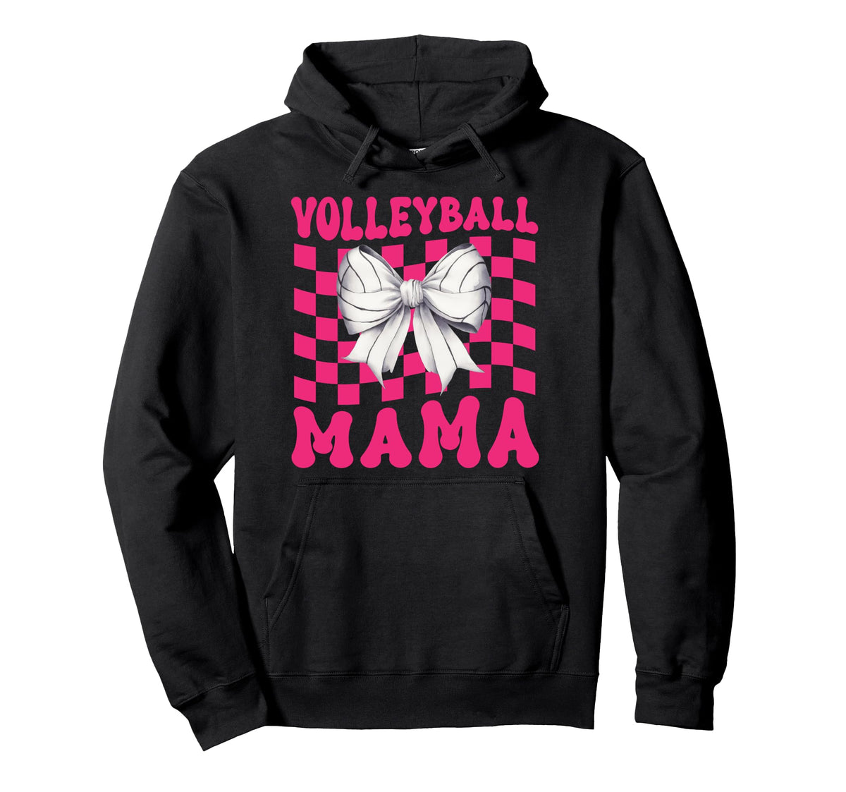 Volleyball Mama Coquette Bow Game Day Hoodie - Streetwear Style for Adults