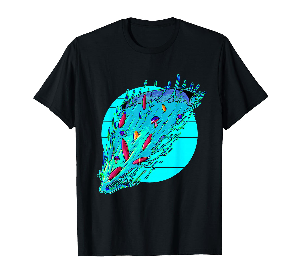 Vaporwave Aesthetic Pizza Slice Food T-Shirt - Casual Everyday Wear Unisex