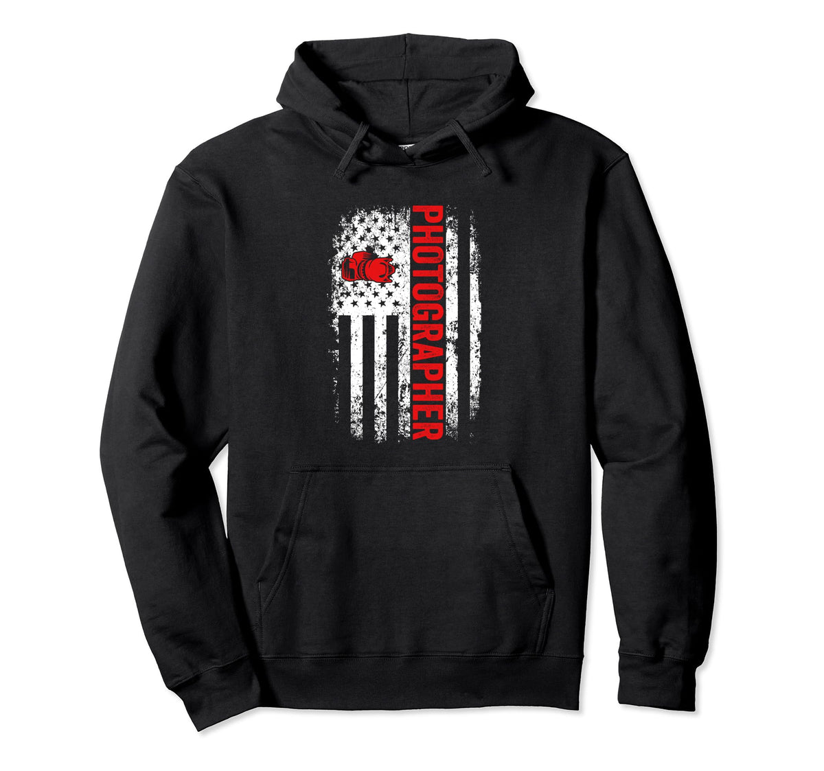 Photographer Usa American Flag Hoodie - Custom Art Print Men Women