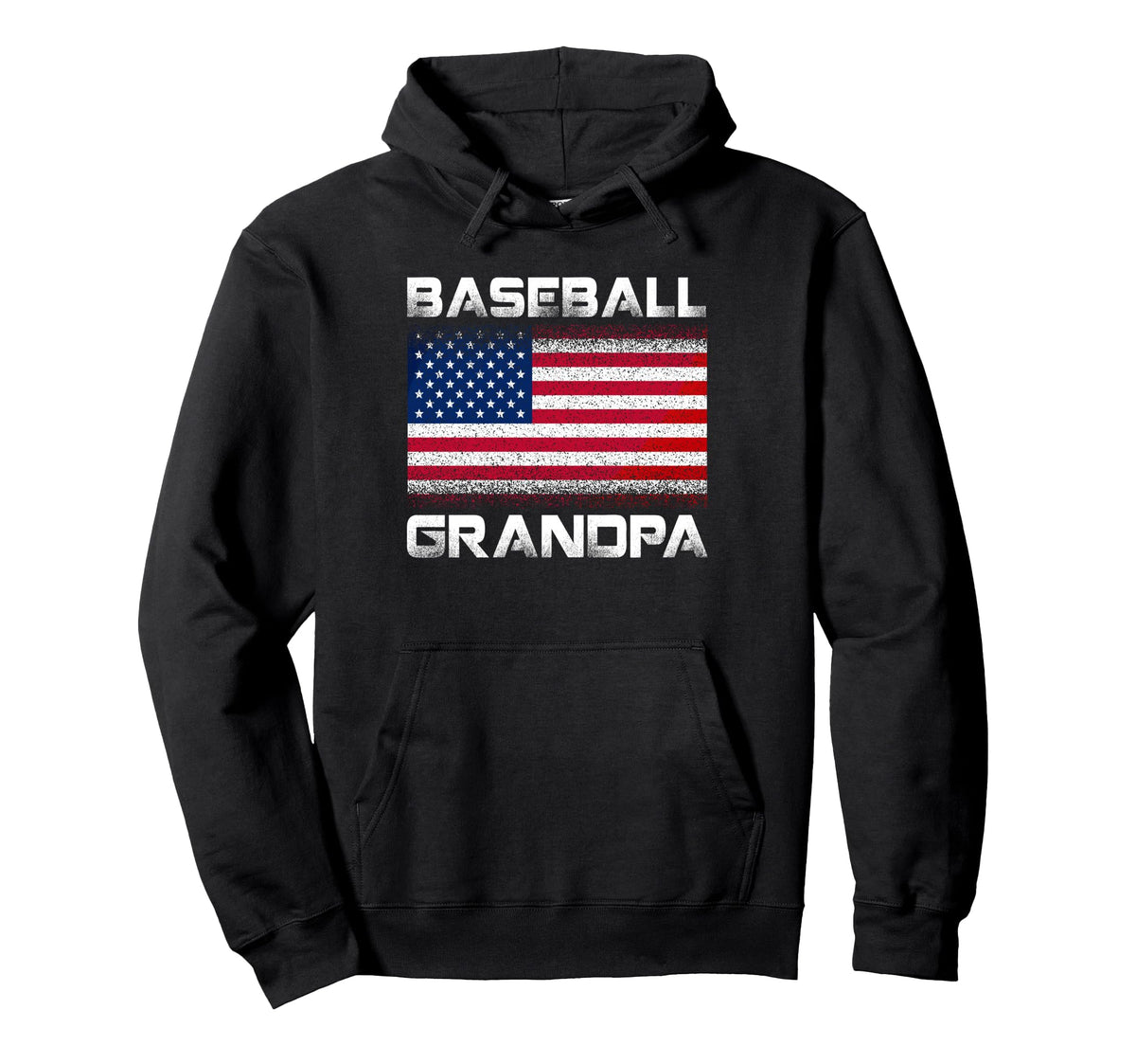 Baseball Grandpa Usa Flag Patriotic Gift Hoodie - Graphic Print Unisex