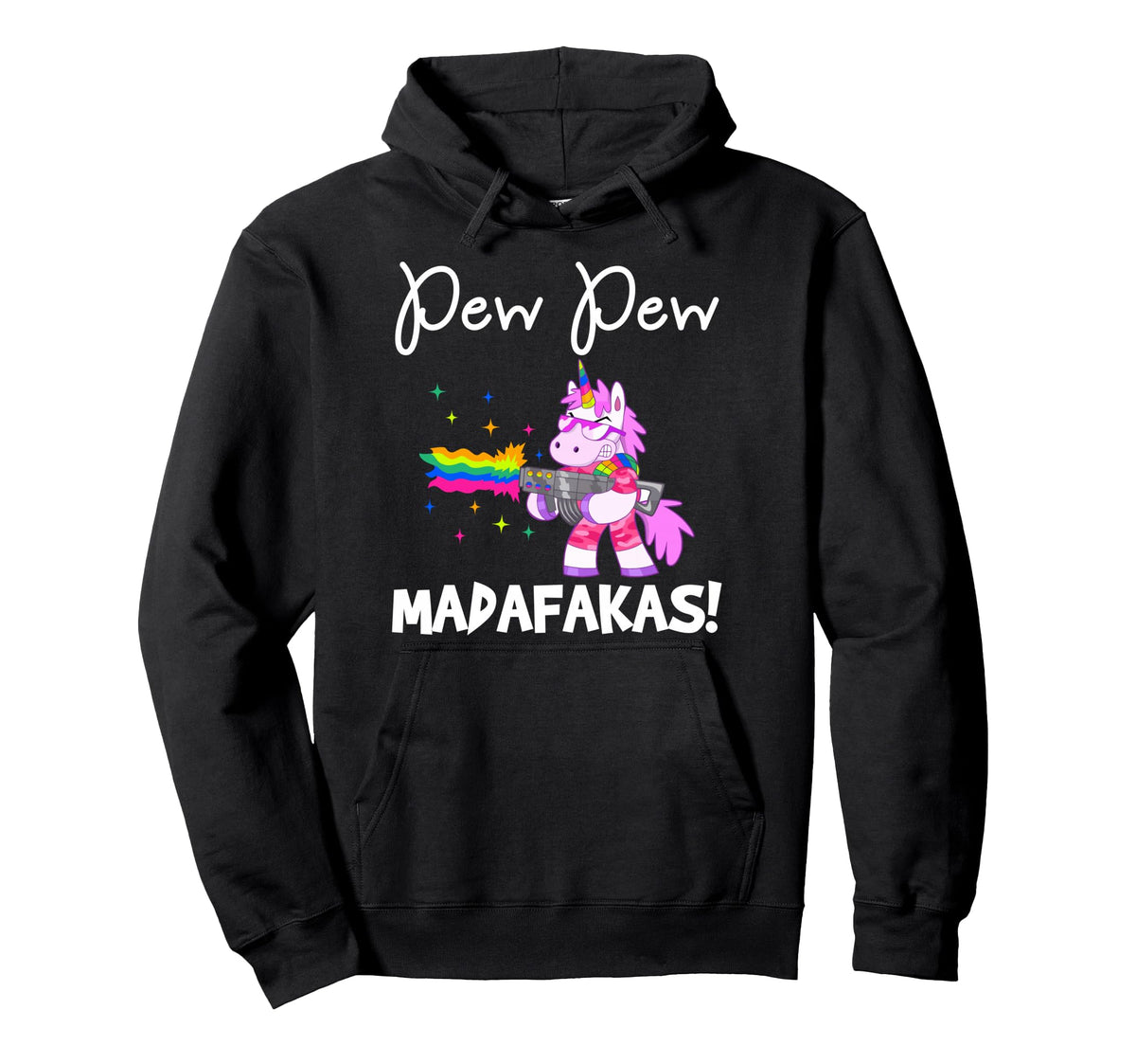 Pew Madafakas Funny Fantasy Unicorn Hoodie - Graphic Print Men Women
