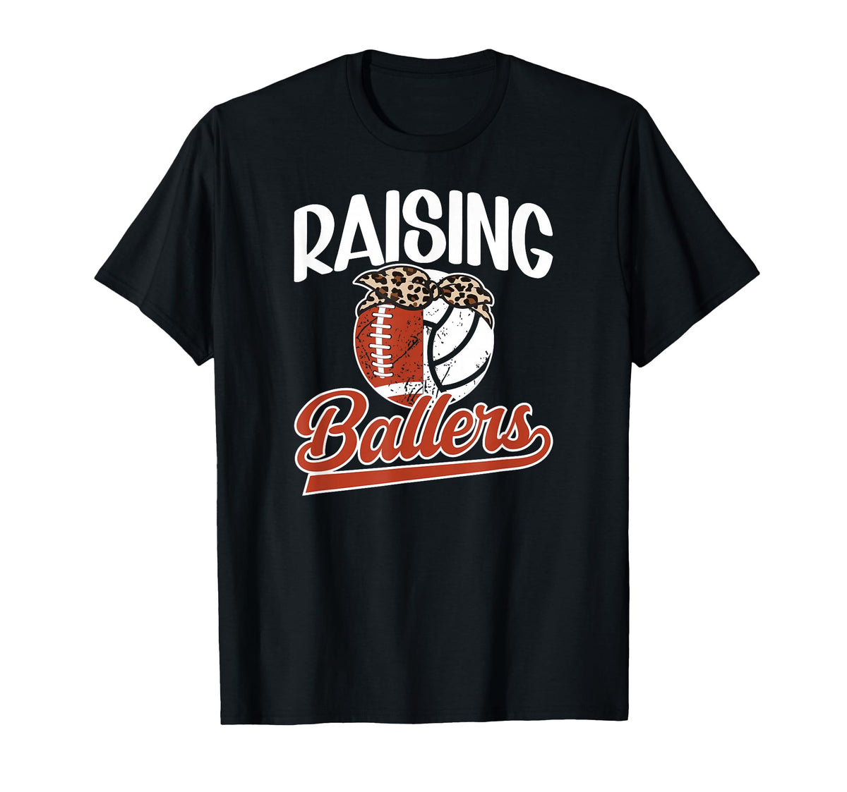 Raising Ballers Football Volleyball T-Shirt - Fun Novelty Design Men Women