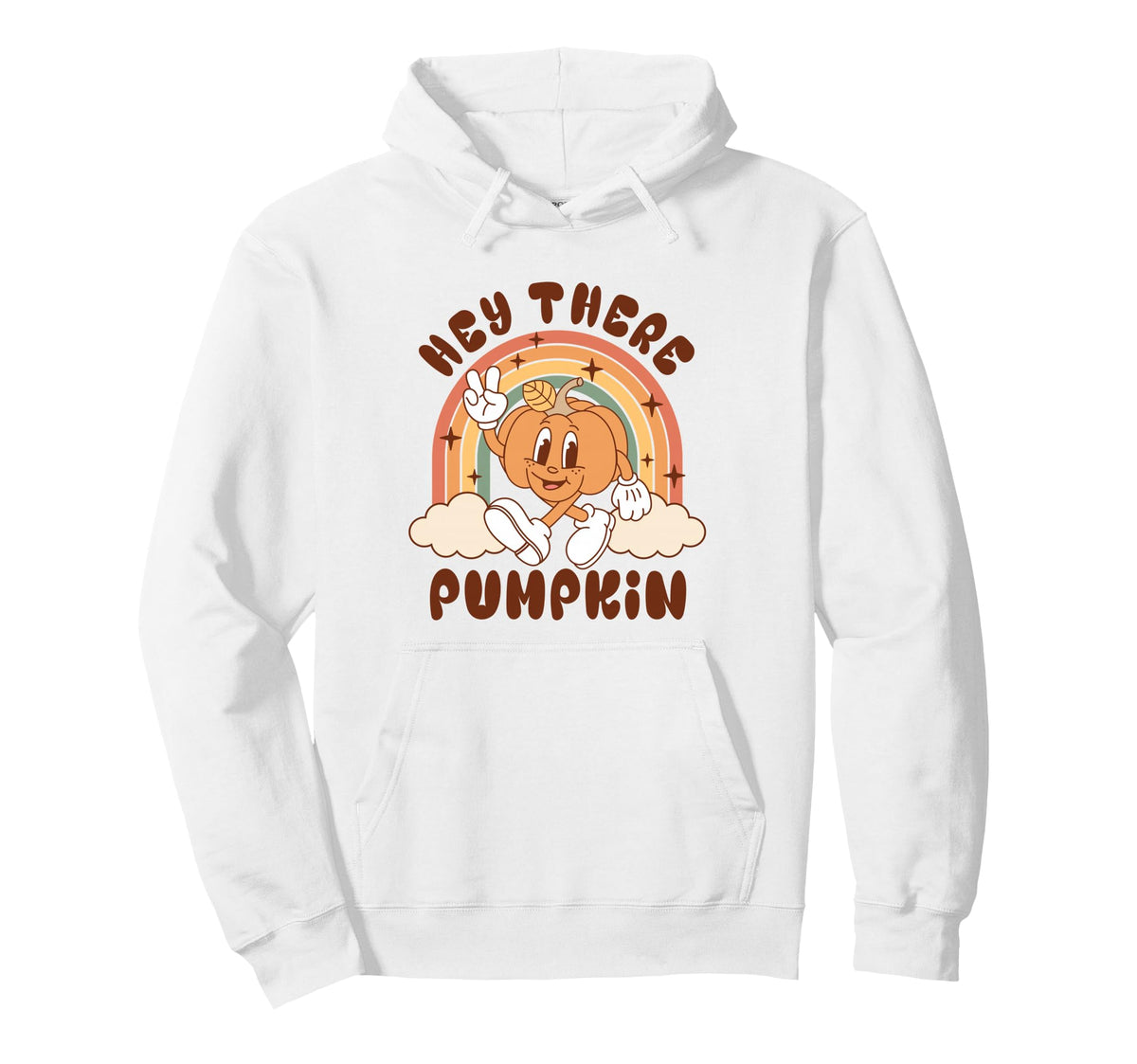 Hey There Pumpkin Groovy Thanksgiving Hoodie - Minimalist Print Men Women