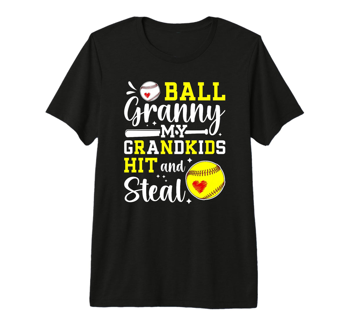 Ball Granny My Grandkids Baseball T-Shirt - Minimalist Print Men Women
