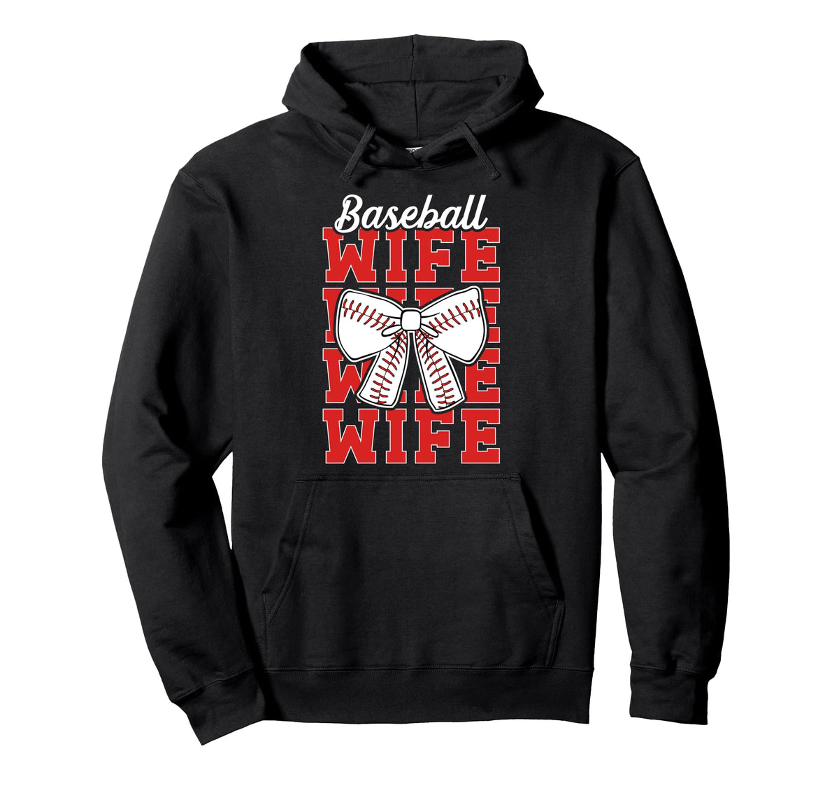Baseball Wife Coquette Baseball Hoodie - Casual Everyday Wear for Adults