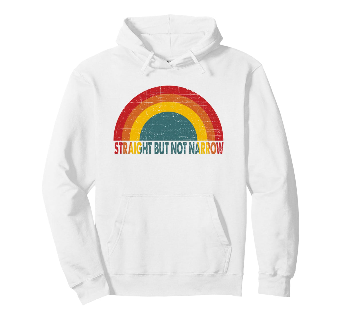 Straight But Not Narrow Rainbow Lgbt Hoodie - Graphic Print Men Women