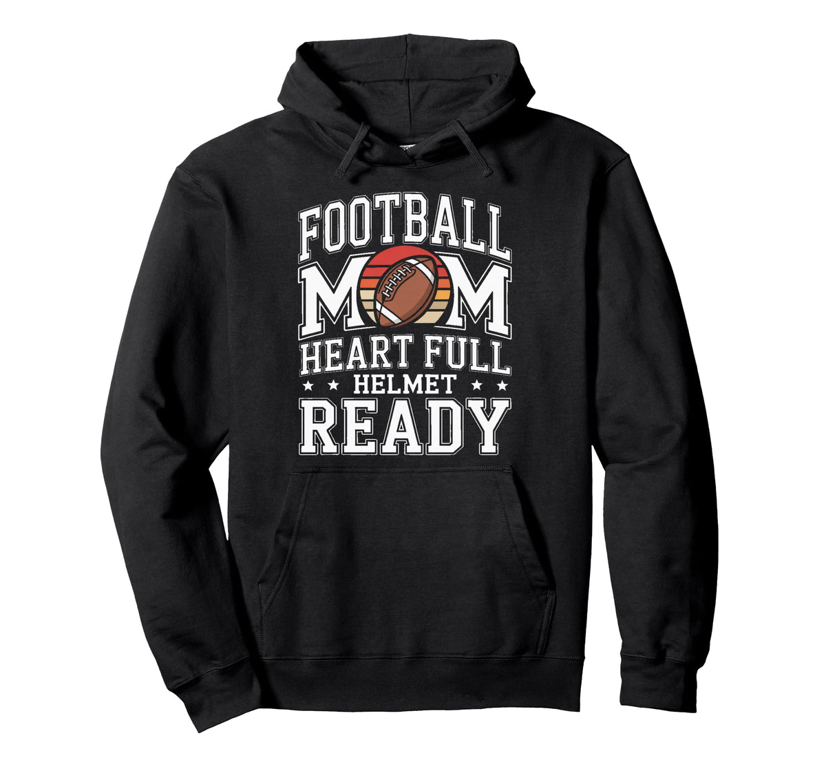 Football Mom Heart Full Helmet Ready Hoodie - Unique Graphic Men Women