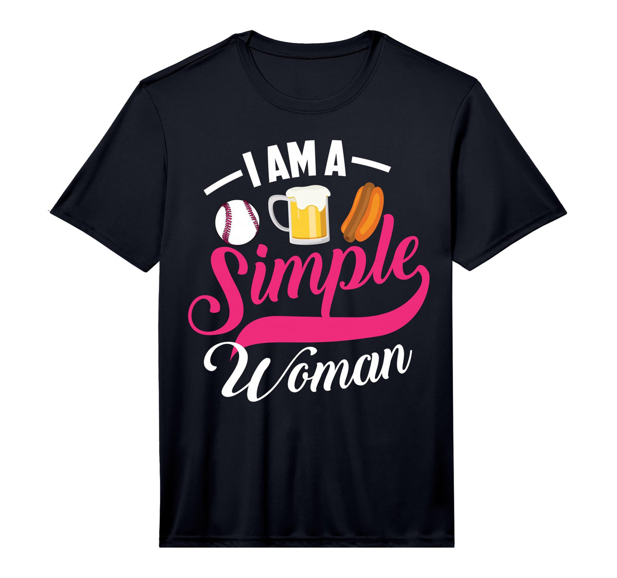 Mens I Am Simple Love Baseball Beer T-Shirt - Novelty Apparel for Adults